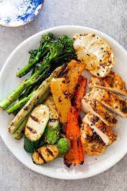 When you have diabetes, it's important to choose foods that don't elevate your blood sugar levels above a healthy range. 30 Minute Easy Grilled Chicken And Vegetables Simply Delicious Recipe Easy Grilled Chicken Healthy Family Dinners Vegetable Recipes