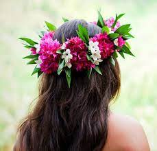 Tropical Flower Crowns For Your Island Wedding Bajan Wed Hawaiian Flower Crown Flower Crown Hawaiian Wedding