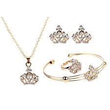 Crystal Crown Gold Necklaces Pendants Earrings Bracelet Women Jewelry Set Alini Shop .select 2021 high quality gold plated jewelry set products in best price from certified chinese gold jewelry manufacturers, fashion gold plated jewelry set manufacturers & wholesalers. crystal crown gold necklaces pendants