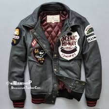 Avirex Grey Leather Bomber Jacket Leather Jacket Men Leather Bomber Jacket Mens Outfits