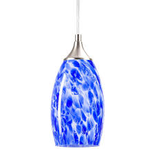 Cheap pendant lights, buy quality lights & lighting directly from china suppliers:triangle oak pendant light art decorative style: Nalati 1 Light Pendant Light Art Glass Hanging Light With Brushed Nickel Finish For Kitchen Island Blue Buy Online In Antigua And Barbuda At Antigua Desertcart Com Productid 145249391