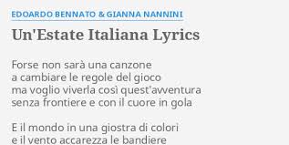 Vocalsound edizioni musicali e discografiche. Un Estate Italiana Lyrics By Edoardo Bennato Gianna Nannini Forse Non Sara Una