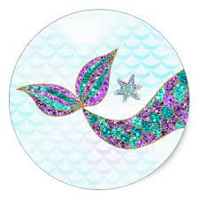 Mermaid Sticker Glitter Under The Sea Thank You Zazzle Com In 2021 Mermaid Sticker Mermaid Birthday Party Mermaid Parties