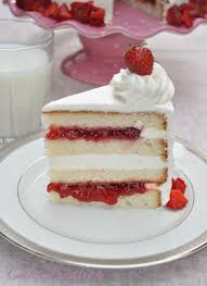 Vanilla Cake With Strawberry Jam Recipe Killin Me But I Can T Eat It Tho It Looks Sooooooo Good Strawberry Jam Recipe Strawberry Cake Filling Cake Recipes