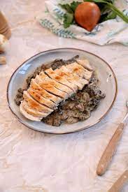 Poulet A La Moutarde A L Estragon Et Aux Champignons Recette Poulet Moutarde Poulet Recette Poulet