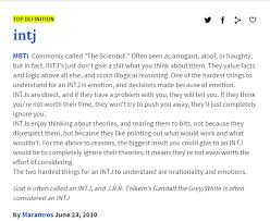 From Urban Dictionary But To Insult Us You Have To Have Some Status With Us We Respect Otherwise Your Insult Will Also Just Intp Personality Intj Intj Intp