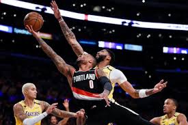 Damian lillard with 34 points vs. Trail Blazers Vs Lakers In Game 2 Los Angeles Playoff Problems Damian Lillard S Dominance Lebron James Carmelo Anthony Friendship Rajon Rondo S Status Oregonlive Com