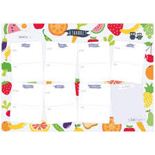 Semainier complété pour la semaine 43. Planning Menu De La Semaine Effacable A Sec Adhesif Et Repositionnable