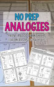 Children with apraxia have difficulty saying certain syllables or making certain sounds. Analogies No Prep Worksheets Print And Go Homework Illustrated Analogy Speech Therapy Receptive Language Activities