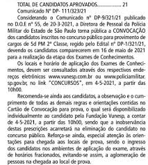 Confira a lista de concursos abertos para vunesp e os processos de seleção previstos e autorizados em 2021. Urgente Concurso Pm Sp Provas Serao Aplicadas Em 16 De Maio