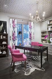 Black And White Office Design Ideas Black And White Office With Pink Accents Homeofficeideas Pink Home Offices Home Office Colors Home Office Design