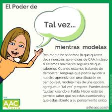 El Poder De Tal Vez Mientras Modelas Por The Aac Coach Y Traducido Por Claudia Marimon In 2020 Parent Resources Supportive Fictional Characters