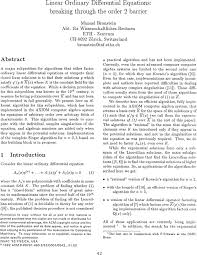 What can the calculator of differential equations do? Linear Ordinary Differential Equations Papers From The International Symposium On Symbolic And Algebraic Computation