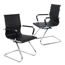 Wahson Heavy Duty Leather Office Guest Chair Mid Back Sled Reception Conference Room Chairs Set Of 2 B Office Guest Chairs Guest Chair Conference Room Chairs