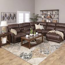 Brown 6 Piece Power Reclining Sectional Northridge Sectional Brown Living Room Brown Living Room Decor Brown Furniture Living Room