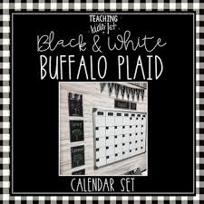 Black And White Buffalo Plaid Classroom Decor Black White Buffalo Plaid Calendar Set Weather Wheel White Buffalo Buffalo Plaid Black And White