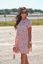 Spring Wedding Guest Dress Lace Shift Dress Guest Attire Fashion