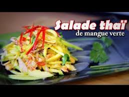 Recette Thai De Salade De Mangue Verte Le Riz Jaune Youtube Salade De Mangue Verte Salade Mangue Mangue Verte