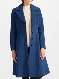 Hobbs ladies azure blue single breasted fit & flare molly trench coat uk16 bnwt. John Lewis Fit And Flare Coat At John Lewis Partners