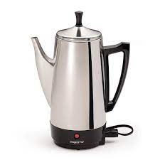 If you only brew coffee for yourself, then a smaller percolator may work just fine. Presto 12 Cup Stainless Steel Electric Percolator