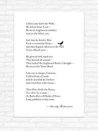 Emily Dickinson Poem Print A Bird Came Down The Walk Emily Dickinson Poems Dickinson Poems Mom Poems