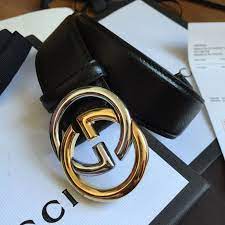 Gucci Man Belt Grainy Leather Black With Gold Silver Buckle Gucci Belt Gucci Men Belt Leather