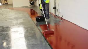 Typically this won't be very deep but it depends. Paint A Concrete Floor With Epoxy Resin Paint Rizistal Youtube