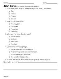 Apr 29, 2020 · wwe wrestling quiz questions and answers. Wwe Worksheets Teaching Resources Teachers Pay Teachers
