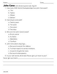 Our online wwe trivia quizzes can be adapted to suit your requirements for taking some of the top wwe quizzes. Wwe Worksheets Teaching Resources Teachers Pay Teachers