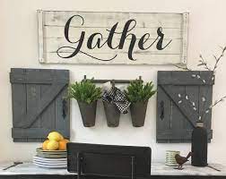 Gather Sign 4 Piece Set Rustic Gallery Wall Set Rustic Gather Sign Dining Room Decor Modern Foyer Decorating Dining Room Decor Rustic Farmhouse Wall Decor