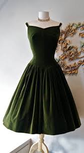 Green Velvet Dress 1950s Party Dresses Vintage Dresses Dresses