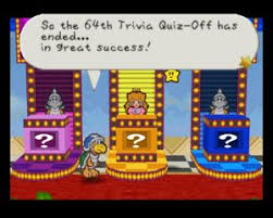 Here are 100 trivia questions with the answers in italics. 64th Trivia Quiz Off Paper Mario Wiki Fandom
