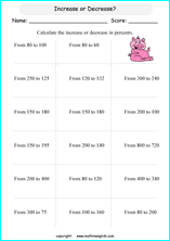 This math video tutorial explains how to calculate the percent of change using the percent increase and decrease formula. Math Percentage And Percent Discount And Interest Worksheets For Grade 5 And 6 Math Students