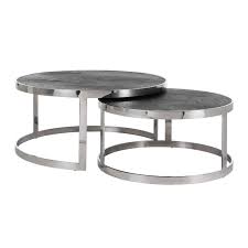 Ridge road décor aluminum traditional round coffee table in silver. Blackbone Silver Set Of 2 Round Coffee Table Home Story Richmond Interiors