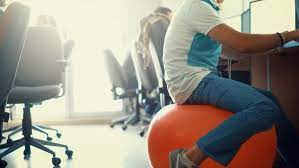 This helps with stability, balance, and fine a ball that is under or over inflated will cause extra strain on your back muscles to keep you steady so limit the amount of time you spend sitting on the. Thinking Of Sitting On An Exercise Ball At Work Here S Why You Shouldn T 9coach