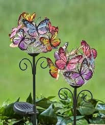 Multicolor Solar Light Butterfly Garden Stakes Yard Lawn Art Outdoor Decor 2 Pc Afoyft Butterfly Garden Solar Garden Solar Light Crafts