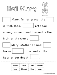 Don't miss our lesson series on the lord's prayer. Cut And Paste Hail Mary Prayer Printable Free Worksheets