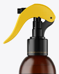 Frosted Amber Spray Bottle Mockup In Bottle Mockups On Yellow Images Object Mockups