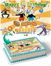 Amazon.com: CAKECERY The Cuphead Show Edible Cake Image Topper Personalized Birthday  Cake Banner 1/4 Sheet : Grocery & Gourmet Food