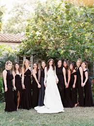 How To Have A Chic Black Tie Miami Beach Wedding Black Bridal Parties Dark Bridesmaid Dress Black Bridesmaid Dresses