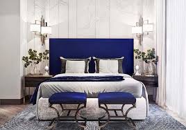 Maybe you would like to learn more about one of these? Gorgeous Luxury Blue Bedroom Decor With Blue Velvet Bed And Blue Ottomans Blue Bedroom Decor Bedroom Decor Blue Master Bedroom