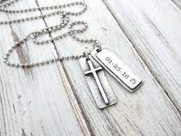Personalized Necklace Cross Necklace Recovery Necklace Sobriety Necklace Aa Triangle Mens Women Mens Cross Necklace Necklace Personalized Necklace