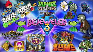 Un juego de puzle de gran calidad. Divertidos Juegos Angry Birds Bejeweled3 Luxor Plants Vs Zombies Supervampireninjazero Tarzan Zuma Youtube
