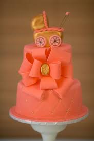 Orange Baby Shower Cake Baby Shower Dessert Table Baby Shower Decorations Baby Shower