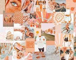 Aesthetic Pastel Orange Beach Vibe Wall Collage Kit Digital Copy Pack Of 50 Photos In 2021 Preppy Wallpaper Cute Desktop Wallpaper Cute Wallpapers