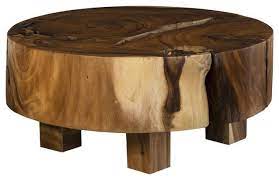 It lets you create a warm and inviting look with your favorite decor, collectibles, potted plants etc. 38 Brown Smooth Gloss Polished Round Acacia Wood Coffee Table Variegated Solid Rustic Coffee Tables By Noble Origins Llc Houzz