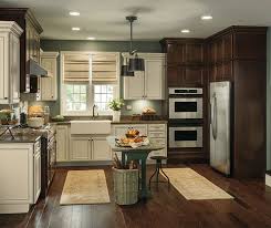 Rustic Kitchen With Contrasting Finishes Aristokraft Finish Kitchen Cabinets Rustic Kitchen European Kitchen Cabinets
