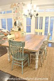 Looking for the best rustic kitchen cabinet ideas? My New Farm Style Table W Mismatched Chairs Milkpaint Rustic Farmhouse Table Farmhouse Kitchen Tables Rustic Dining Room