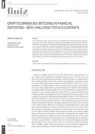 Pdf Cryptocurrencies Bitcoins In Financial Reporting New Challenge For Accountants