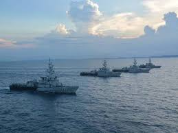 Indian navy warships departs port klang, malaysia. Eksesais Perang Tioman Perkasa Kesiagaan Armada Tldm